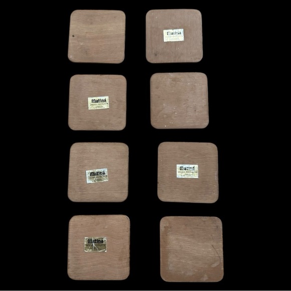 Vintage Matina Coasters Green Bay Packers Set of 8 - Picture 3 of 3